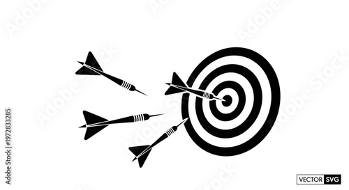 Darts hitting a target, success, accuracy, strategy, winning, goal achievement