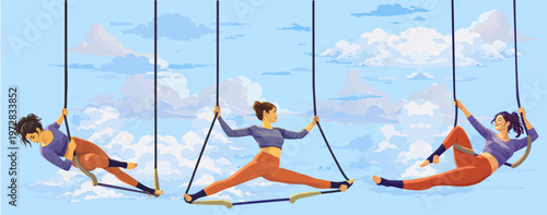 A young acrobat performs a rope routine, showcasing exceptional strength balance, and precision