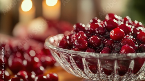 Rich Cranberry Sauce in a Crystal Bowl