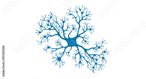 Neuron cell with dendrites and axon.