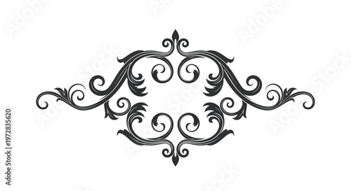 Slika na platnu Black ornate scroll design element.