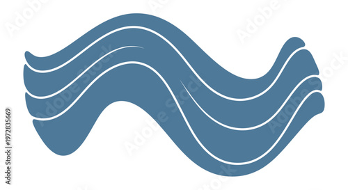 Blue wavy lines graphic design element.
