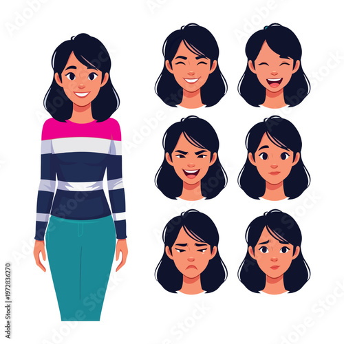 set of women faces