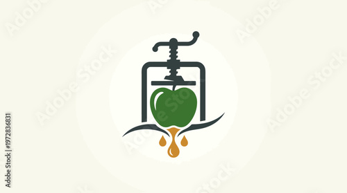 Apple Cider Press Logo Design With Juice Drips