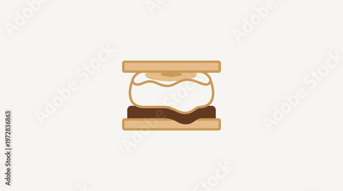 Minimalist S'more on Beige Background