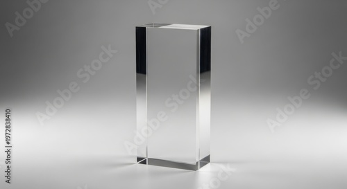 Lucent Rectangular Prism Clear Acrylic Award Geometric Form Contemporary Design Precision Craftsmanship Solid Block Transparent Material Artful Display Piece Table Decoration Artistic