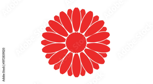 Red Flower Icon Graphic Design Element.