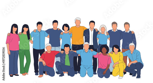 Diverse group of people standing together.