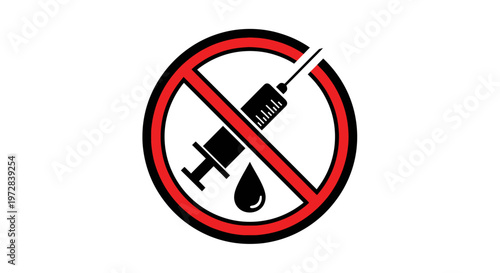 No Vaccination Sign Prohibition Symbol.