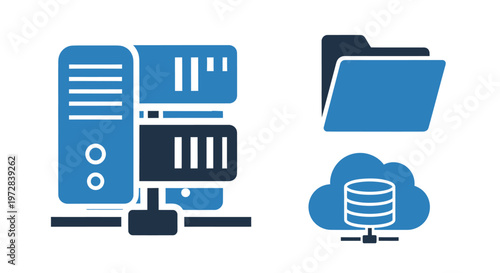Computer server with cloud storage.