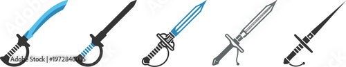 Assortment of Stylized Swords and Blades weapon medieval