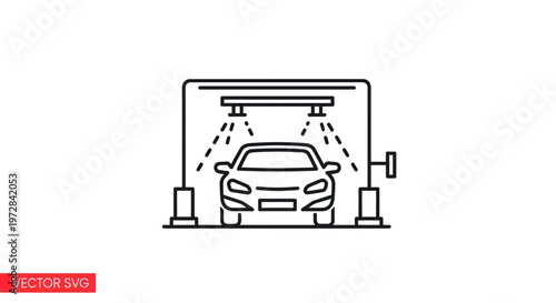 Car Wash Icon: Automated Cleaning Station for Vehicles