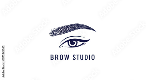 Brow Studio Logo: Elegant Eye and Eyebrow Design