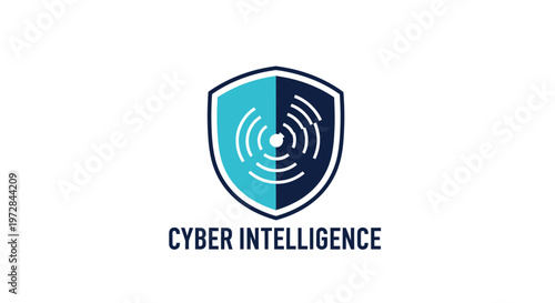 Cyber Security Shield with Data Waves - Digital Protection Concept