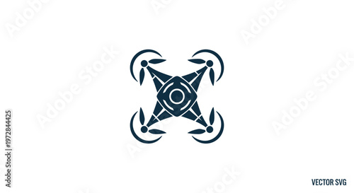 Modern Drone Icon Vector - Aerial Technology Symbol