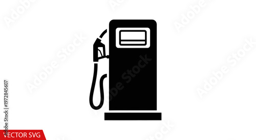 Black silhouette of a gas pump icon on a white background