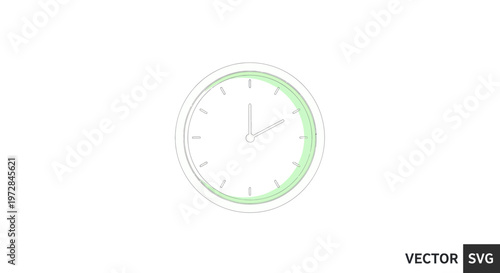 Simple Clock Face Icon, Time Management Concept, Minimalist Design