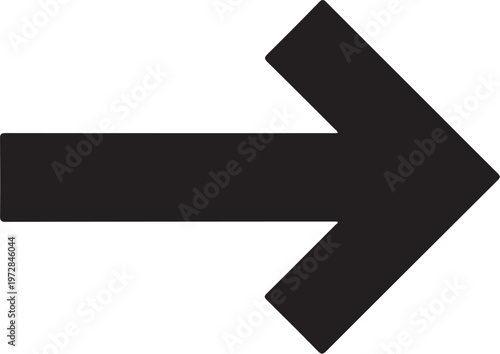 Black arrow icon, right pointing symbol, directional sign, navigation element