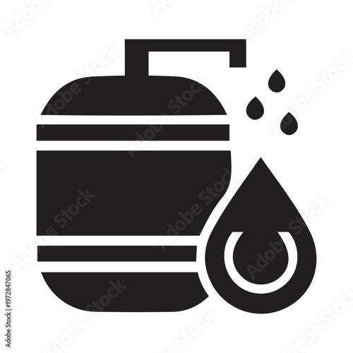 Water dispenser bottle icon with water drops