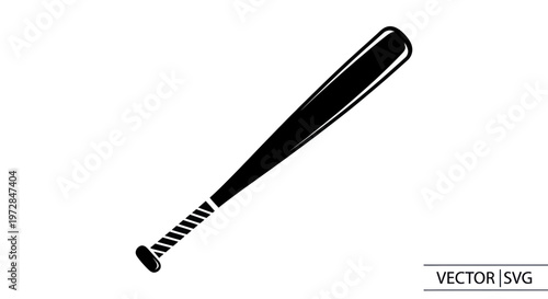 Baseball Bat Silhouette Icon Vector