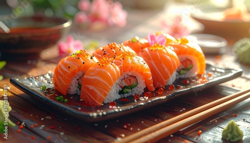 sushi with salmon