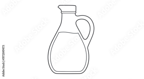 Minimalist outline of a glass juice pitcher with a handle and lid