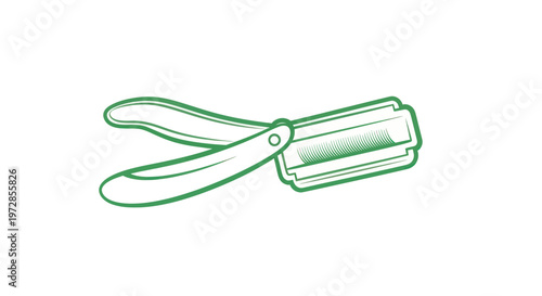 Vintage straight razor barber tool, clean shave, grooming, retro barber shop icon