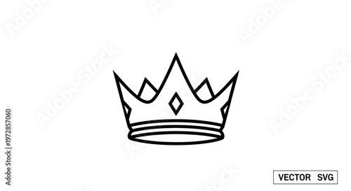Royal Crown Icon Line Art - Symbol of Power, Royalty, and Authority