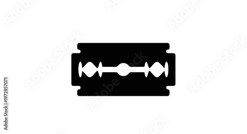Sharp Double Edge Razor Blade Silhouette - Precision Cutting Tool