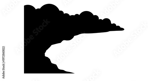 Atmospheric silhouette: A dramatic depiction of dark storm cloud, capturing its imposing presence.