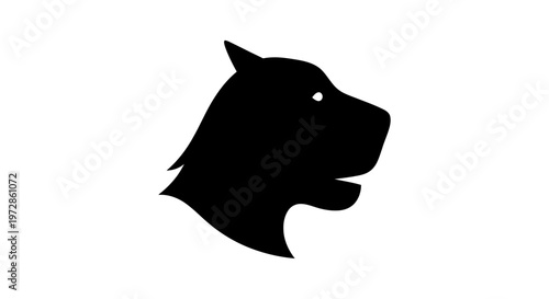 Stylized Silhouette of a Wildcat: A minimalist illustration of a fierce wildcat profile, rendered in bold black against a clean background, embodying strength and primal elegance.