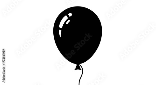 Black balloon with simple style: A black balloon floats gracefully, exuding a sense of simplicity and celebration, perfect for conveying messages of joy and festivity. 