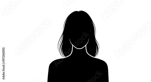 Mysterious Silhouette: A stark black silhouette of a woman against a contrasting background, highlighting the contours of her form. The image evokes curiosity and intrigue.