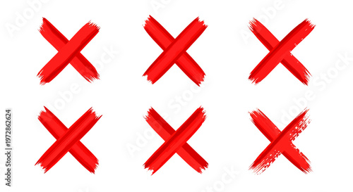 Pattern of red X crosses arranged in a neat grid for graphic design and abstract art.