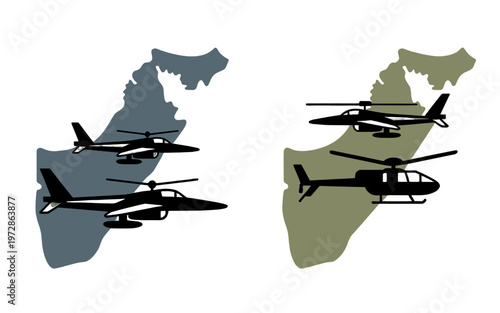 Illustrative image of military helicopters in a geopolitical context.