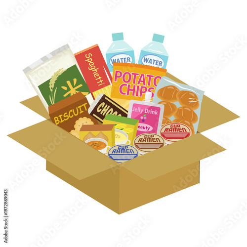 段ボールに入った食品