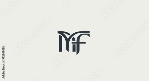 Elegant intertwined M and F monogram logo design, classic typography for initial branding concept or business identity.