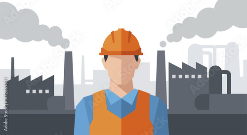 Industrial worker in safety gear standing confidently.