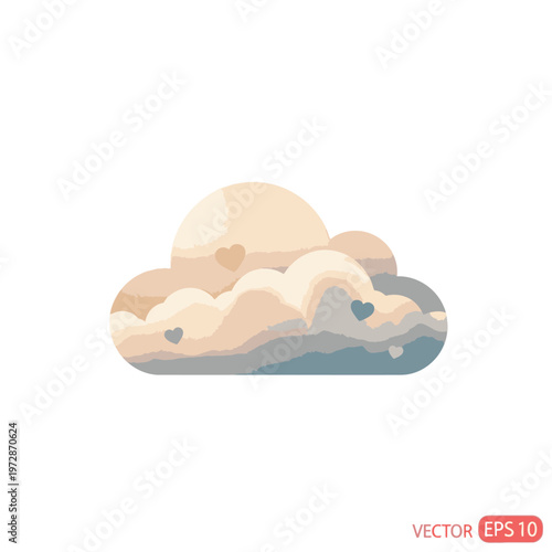 Soft white fluffy cloud formation sunny.