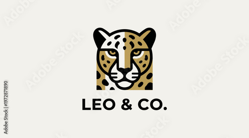 Leopard Head Logo Illustration.