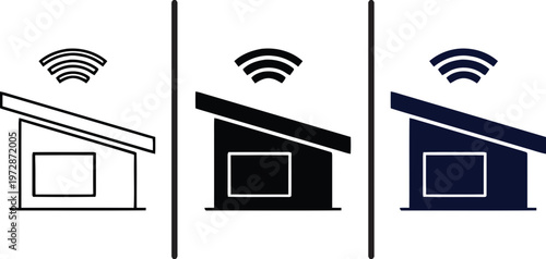 Smart Home Wireless Connection Icons Set