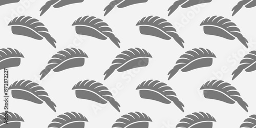 seamless pattern of sushi background vector illustration. monochrome style nigiri ebi sushi seamless pattern vector illustration. japanese sushi food icon illustration