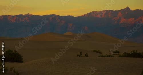 Sunrise Over Mesquite Dunes Death Valley Desert Dawn Timelapse