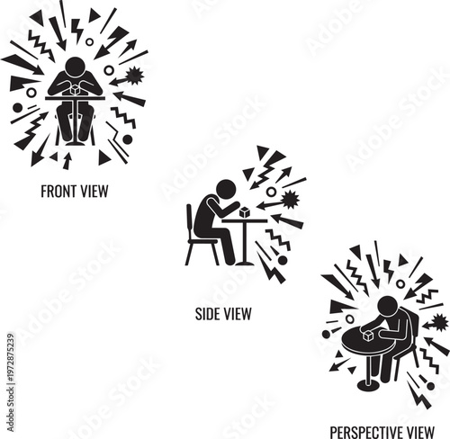 Focus vs Distraction Minimal People Concept Vector Illustration Attention and Productivity Concept