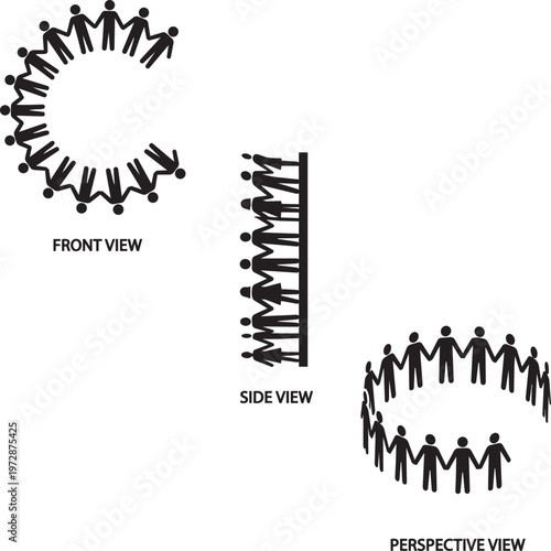 Team Collaboration and Cooperation Minimal People Vector Illustration Business Teamwork Concept
