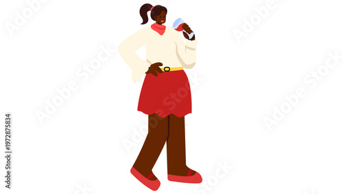 Elegant Tasting: A stylish individual elegantly savors a glass of fine wine, a symbol of sophistication and refined taste.