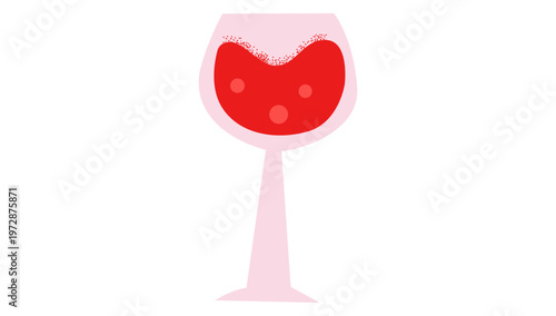 A Delicate Glass of Red: A beautifully illustrated glass of rich, red wine, the image is a visual ode to the elegance and sophistication of a simple moment.