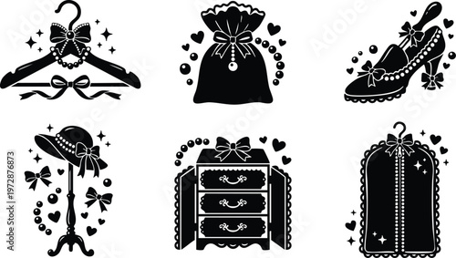 Elegant bow decorated fashion accessories set