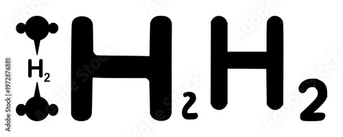 Hydrogen molecule icon set with solid black icon on white background featuring chemical, scientific, molecular with green hydrogen and energy