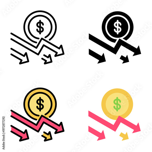 Crisis icon collection of various styles for design branding, print and digital media